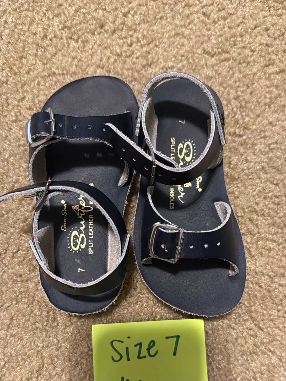 Children's size 7 Navy Blue Buckle Sandals - Size 7